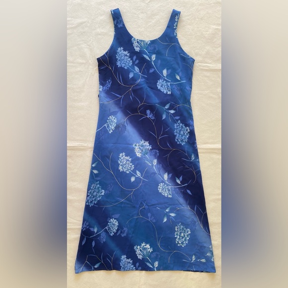 Worthington Dresses & Skirts - Worthington Y2K Blue Lightweight Casual Floral Sleeveless Dress Tie Back 6